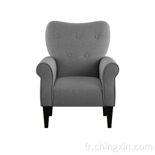 Chaises de salon en tissu gris